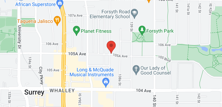 map of 314 13929 105A AVENUE